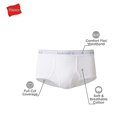 Hanes Men's Moisture-Wicking Cotton Briefs, Available in White and Black, Multi-Packs Available