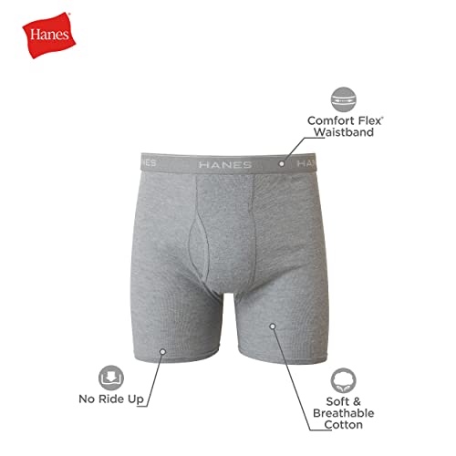 Hanes Men's Boxer Briefs, Soft and Breathable Cotton Underwear with ComfortFlex Waistband, Multipack