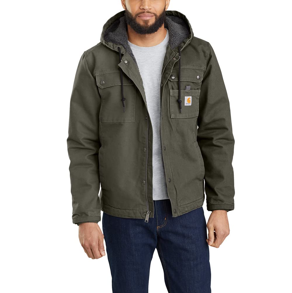 Carhartt Men's Relaxed Fit Washed Duck Sherpa-Lined Utility Jacket