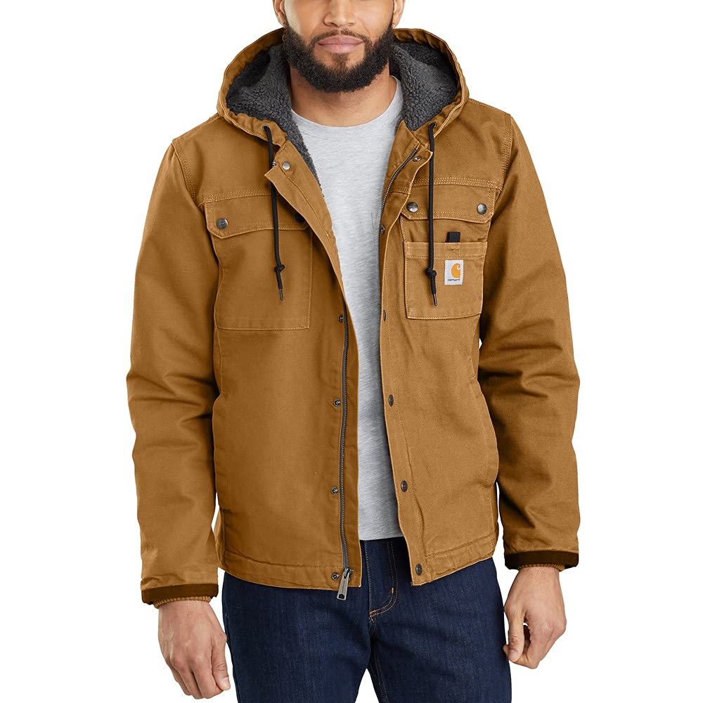 Carhartt Men's Relaxed Fit Washed Duck Sherpa-Lined Utility Jacket