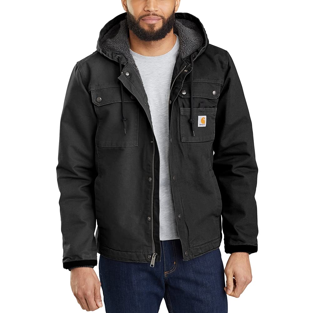 Carhartt Men's Relaxed Fit Washed Duck Sherpa-Lined Utility Jacket