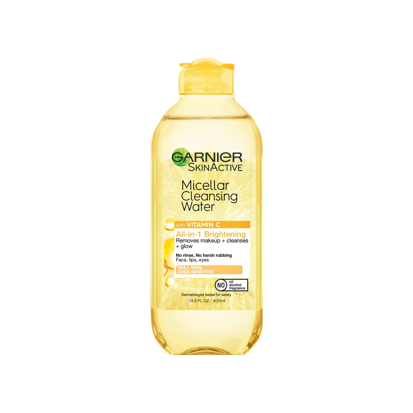 Garnier Micellar Water with Vitamin C, Facial Cleanser & Makeup Remover, Brightening & Hydrating, For All Skin Types, Vegan, Cruelty Free, 13.5 Fl Oz (400mL), 2 Count