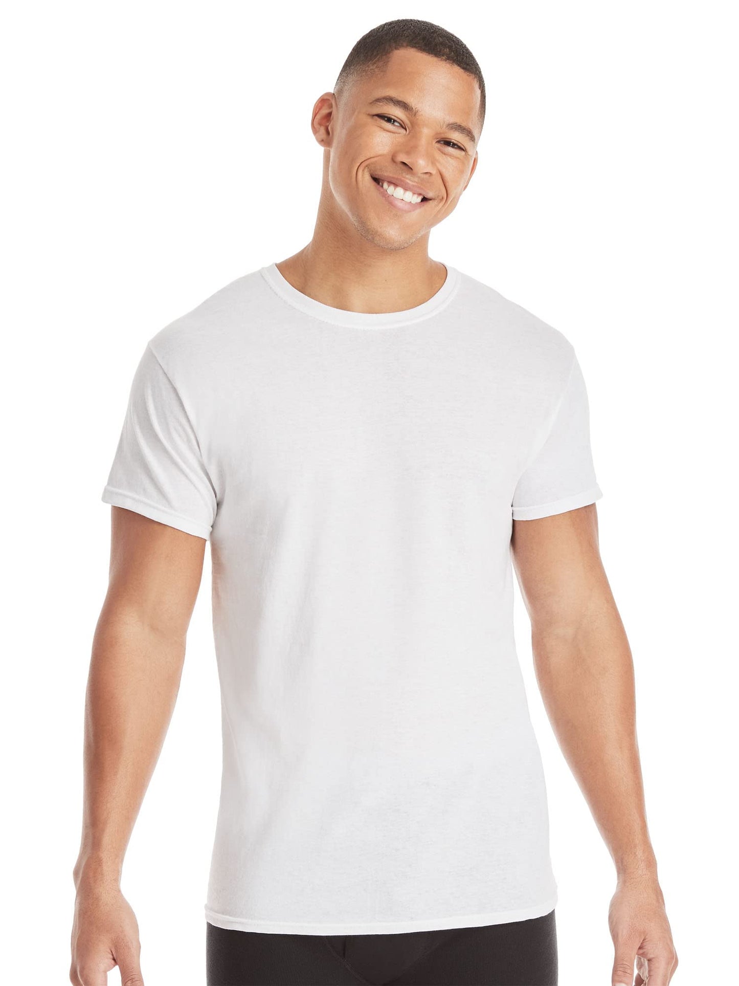 Hanes Men's Cotton, Moisture-Wicking Crew Tee Undershirts, Multi-Packs Available