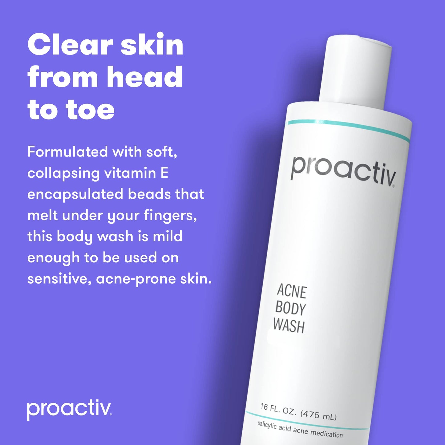 Proactiv Acne Body Wash, Clear blue, 9 Fl Oz