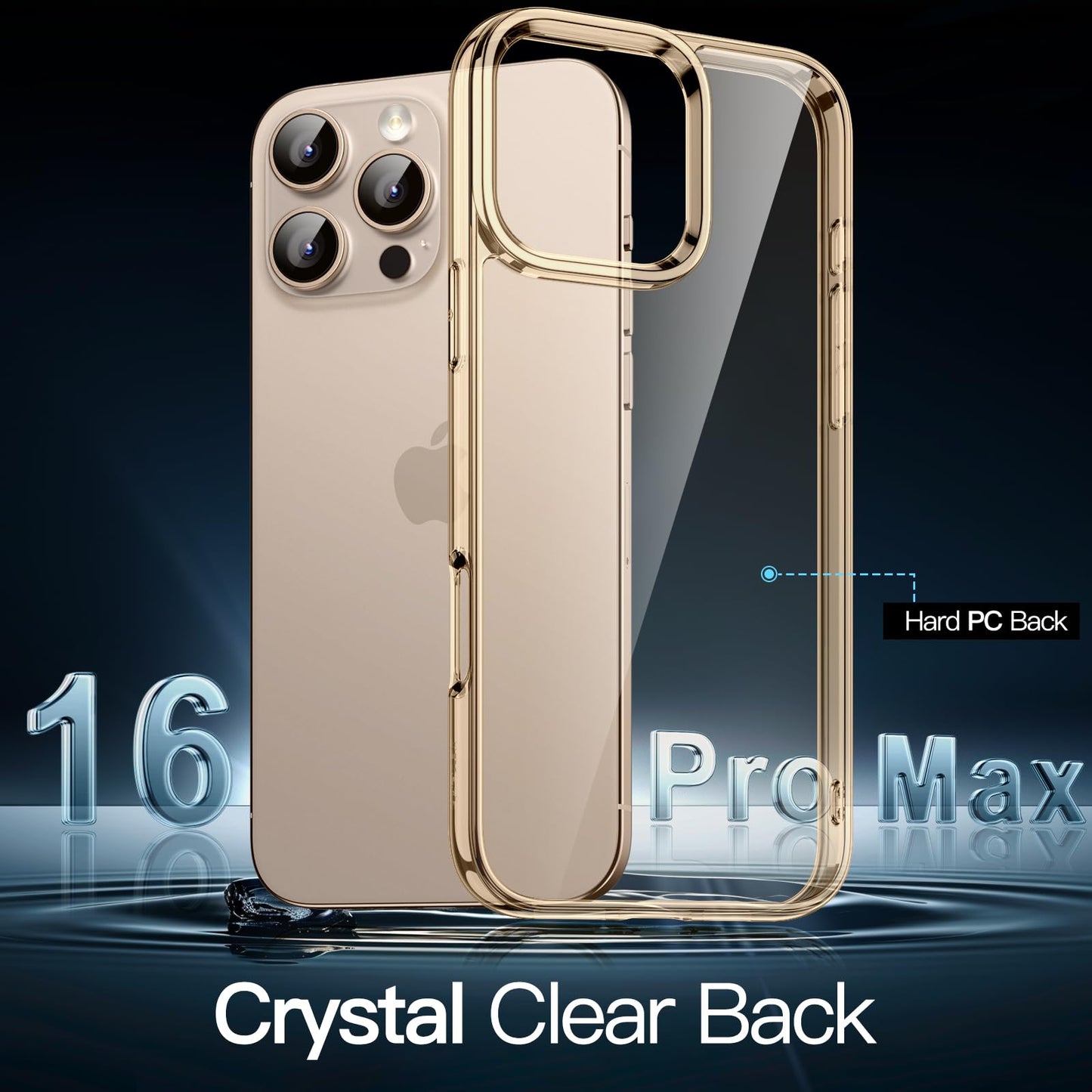 JETech Case for iPhone 16 Pro Max 6.9-Inch, Non-Yellowing Shockproof Phone Bumper Cover, Anti-Scratch Clear Back (Clear)