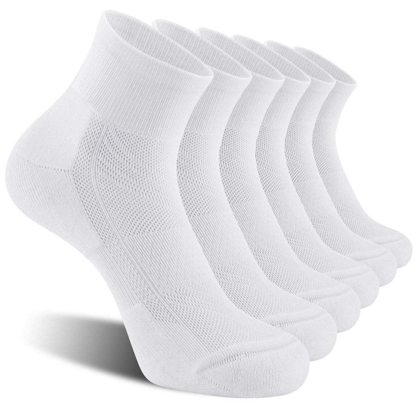 CelerSport 6 Pack Men's Ankle Socks with Cushion, Sport Athletic Running Socks