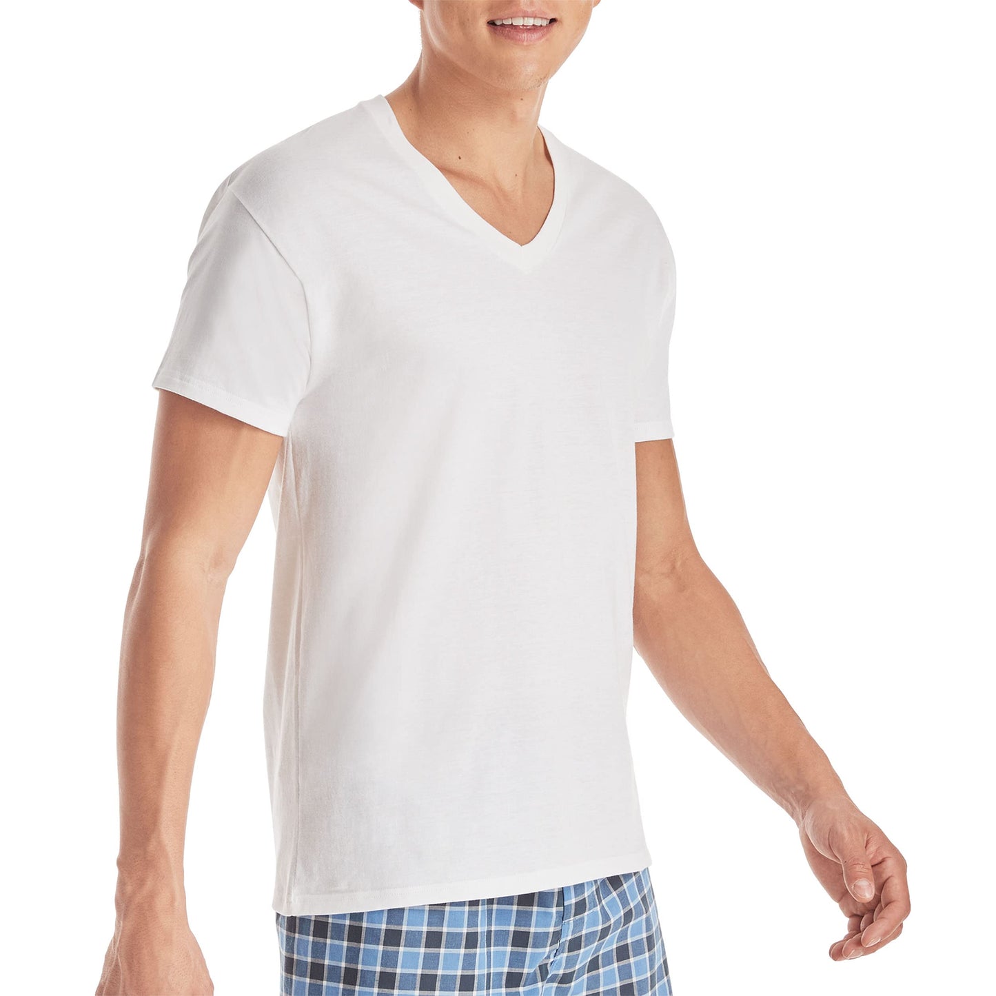 Hanes Mens Cotton, Moisture-wicking V-neck Tee Undershirts, Multiple Packs And Colors