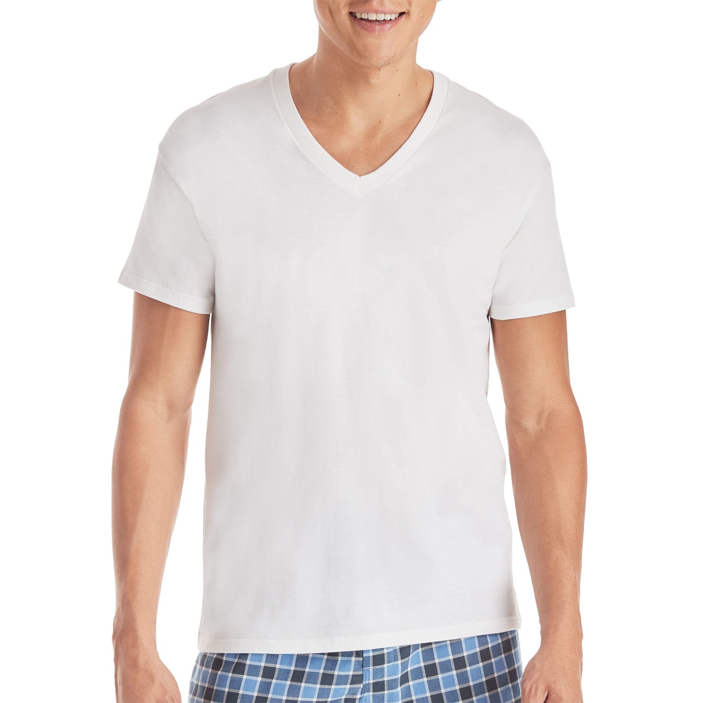 Hanes Mens Cotton, Moisture-wicking V-neck Tee Undershirts, Multiple Packs And Colors