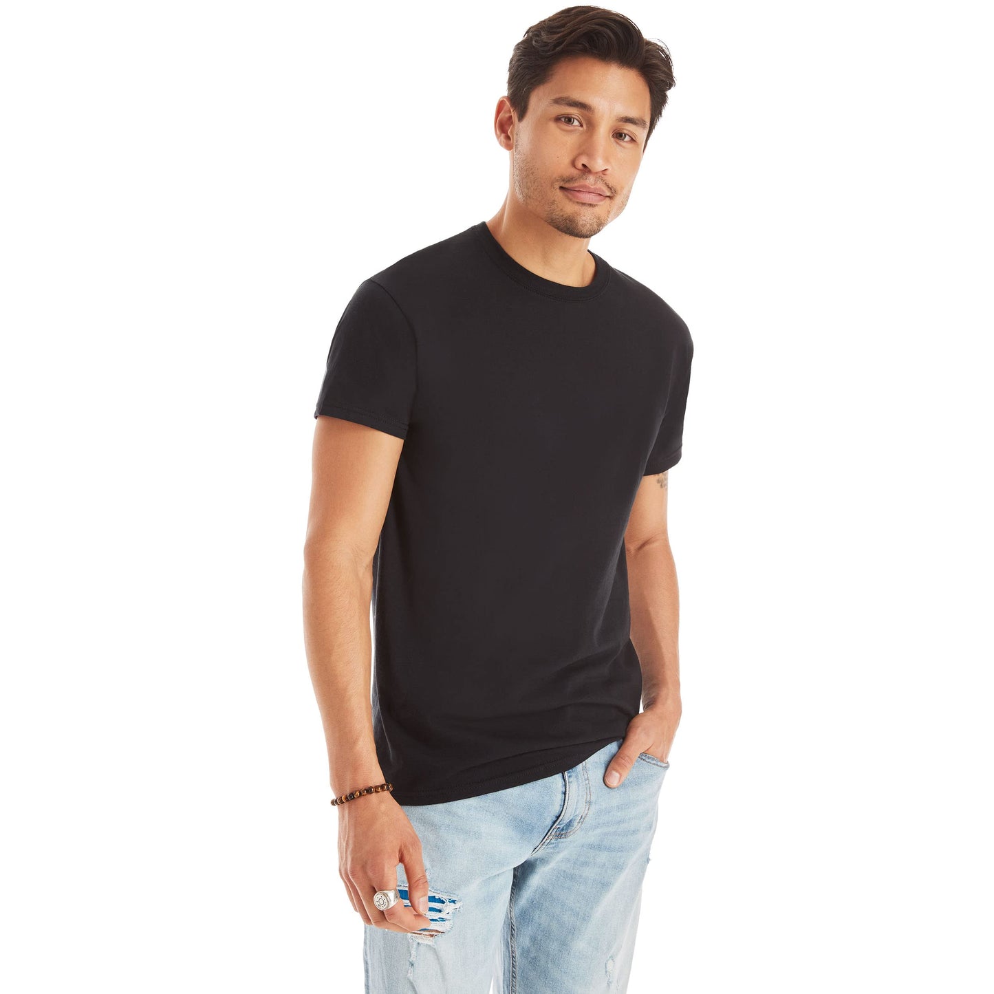 Hanes Men's Cotton, Moisture-Wicking Crew Tee Undershirts, Multi-Packs Available