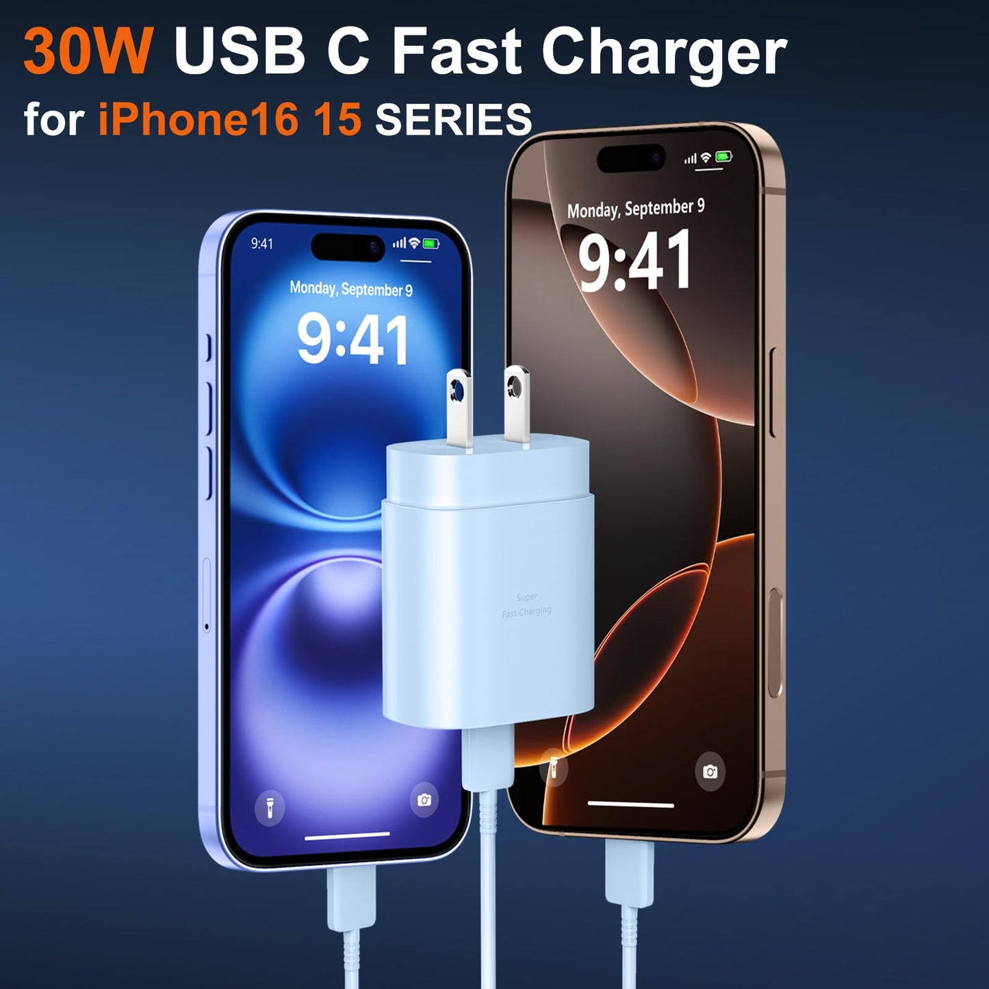 iPhone 16 15 Pro Max Charger Fast Charging, 30W USB C iPhone 15 16 Pro Max Fast Charger Block with 10FT Long USB C Charging Cable for iPhone 16 Pro Max/16 Pro/15 Pro Max, iPad, S24 Ultra