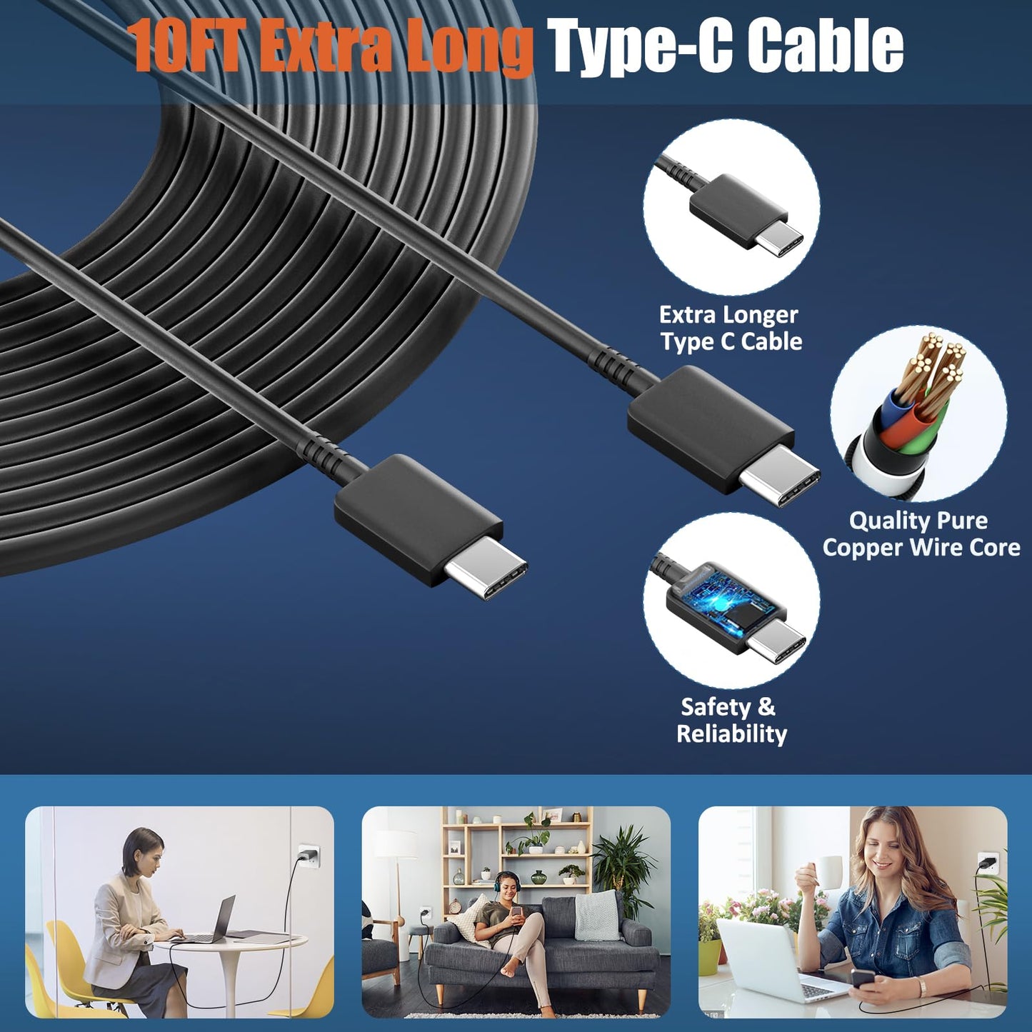 iPhone 16 15 Pro Max Charger Fast Charging, 30W USB C iPhone 15 16 Pro Max Fast Charger Block with 10FT Long USB C Charging Cable for iPhone 16 Pro Max/16 Pro/15 Pro Max, iPad, S24 Ultra