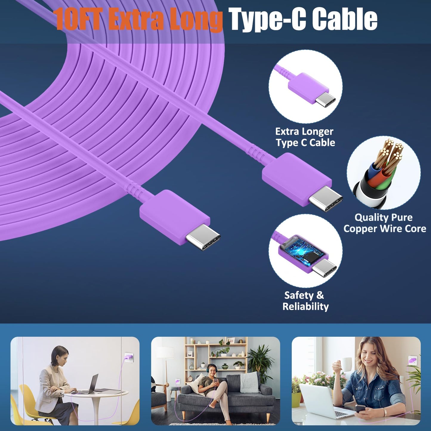 iPhone 16 15 Pro Max Charger Fast Charging, 30W USB C iPhone 15 16 Pro Max Fast Charger Block with 10FT Long USB C Charging Cable for iPhone 16 Pro Max/16 Pro/15 Pro Max, iPad, S24 Ultra