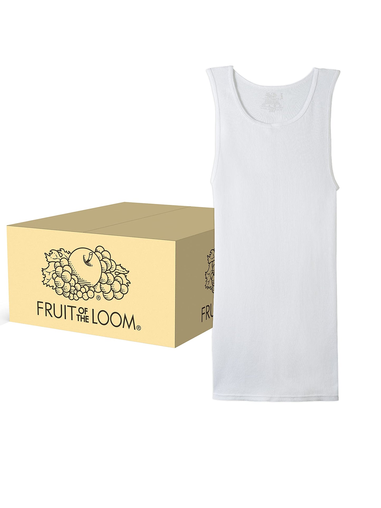 Fruit of the Loom Men's Sleeveless Tag Free Moisture Wicking Tank A-Shirt