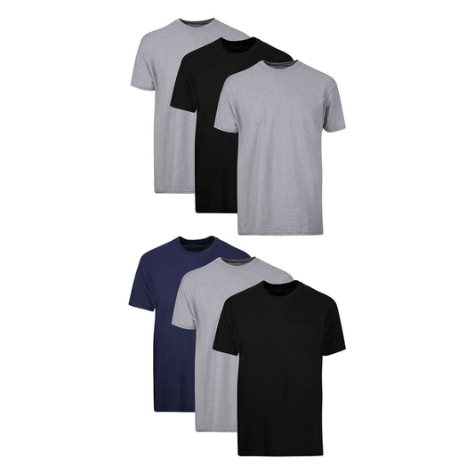 Hanes Men's Cotton, Moisture-Wicking Crew Tee Undershirts, Multi-Packs Available