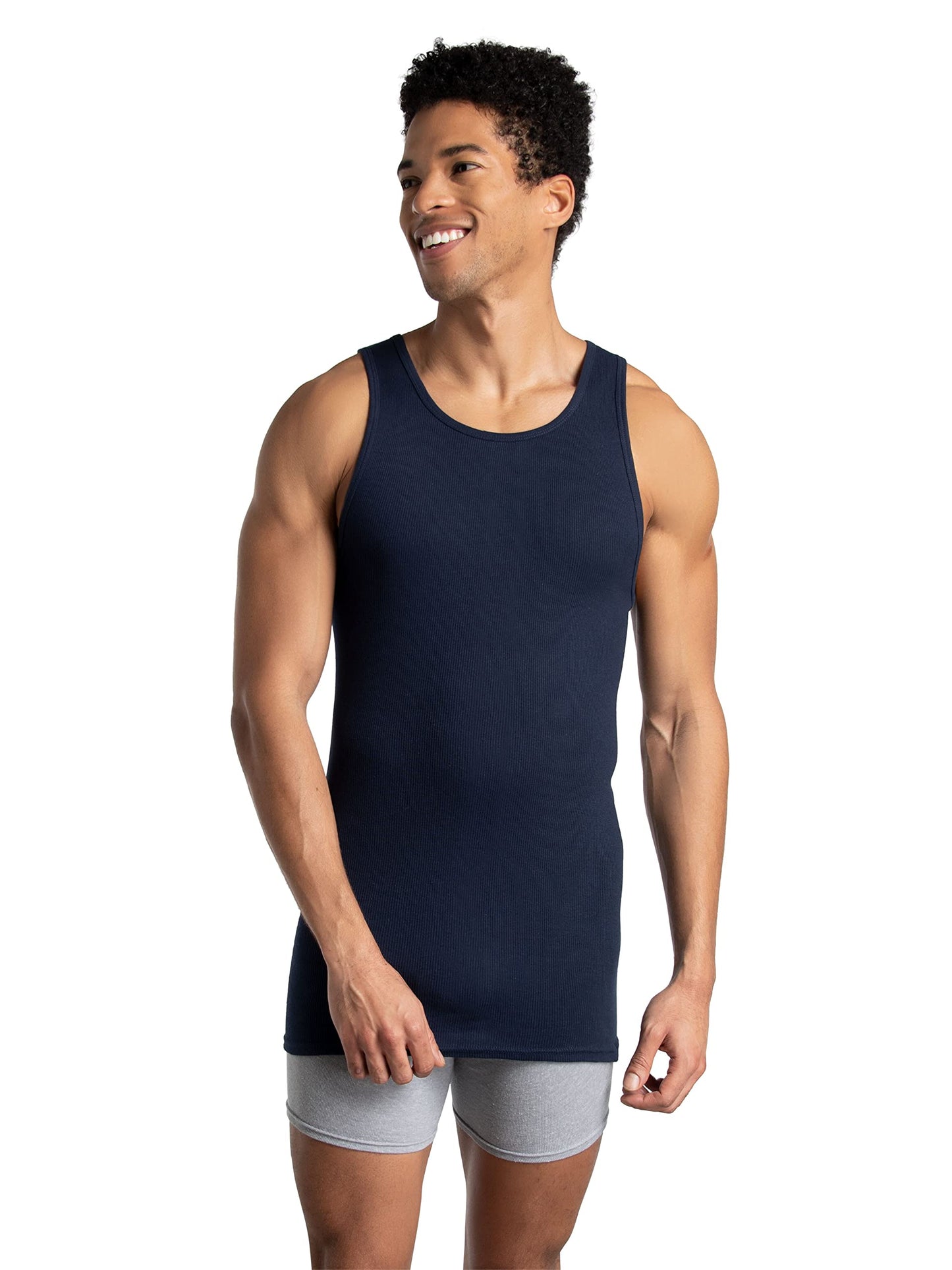 Fruit of the Loom Men's Sleeveless Tag Free Moisture Wicking Tank A-Shirt