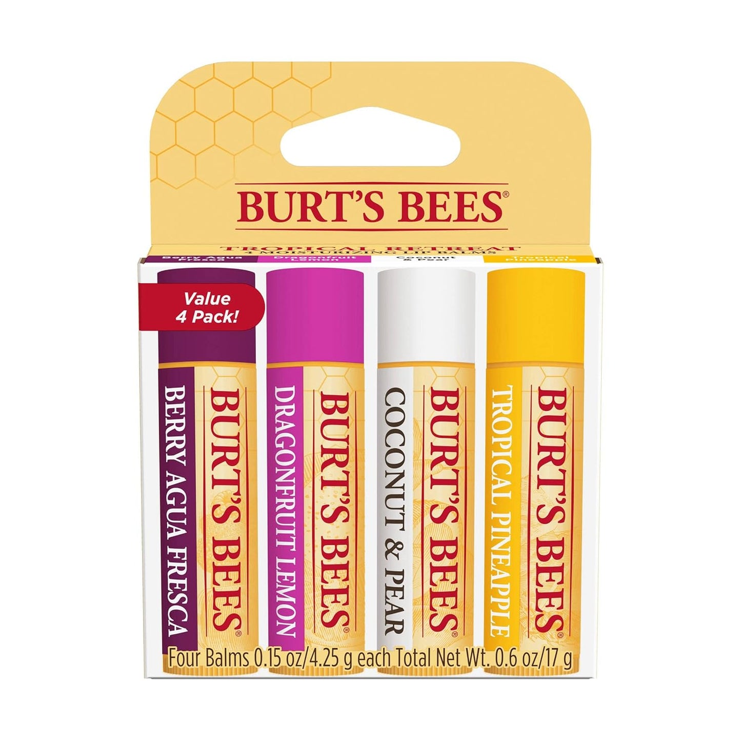 BURTS BEES Tropical Assortment Lip Balm, 0.6 OZ