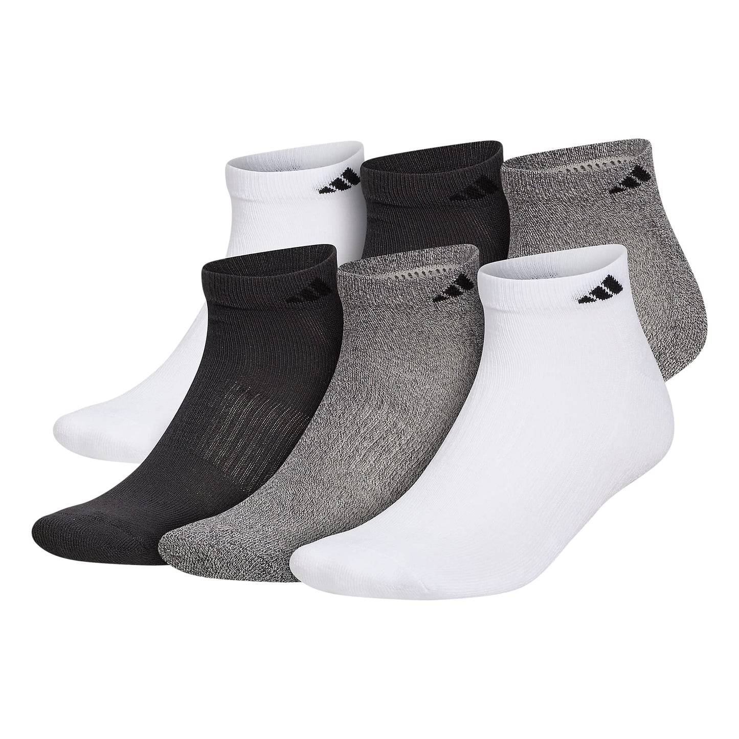 adidas Men's Athletic Cushioned Low Cut Socks with Arch Compression for a Secure Fit (6-Pair)