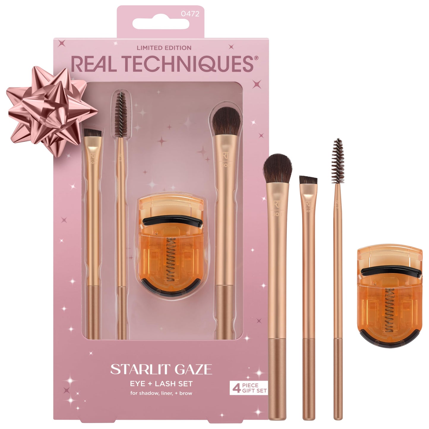 Real Techniques 8 Piece Everyday Eye Essentials Makeup Brush Set, Eye Brushes for Eye Liner, Eyeshadow, Brows, & Lashes, Travel Friendly, Gift Set, Synthetic Bristles, Cruelty-Free & Vegan