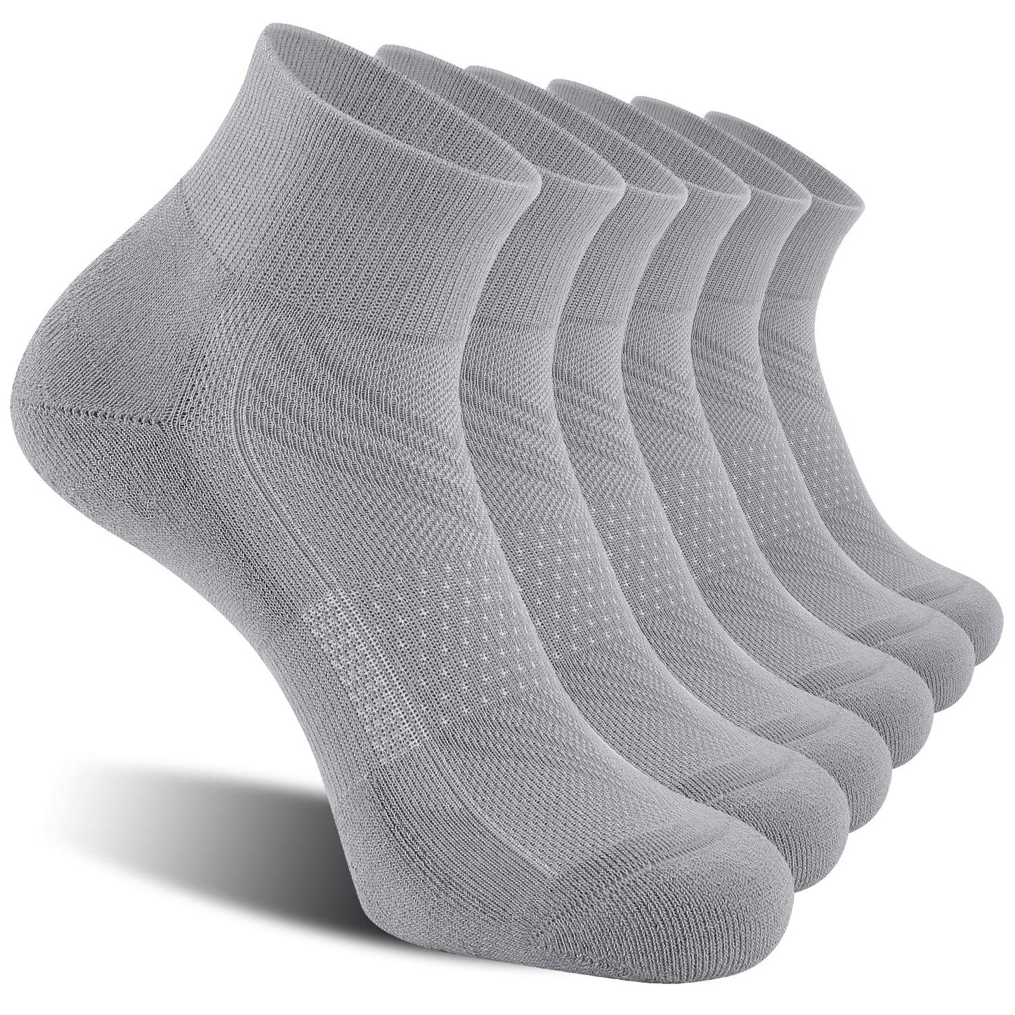 CelerSport 6 Pack Men's Ankle Socks with Cushion, Sport Athletic Running Socks