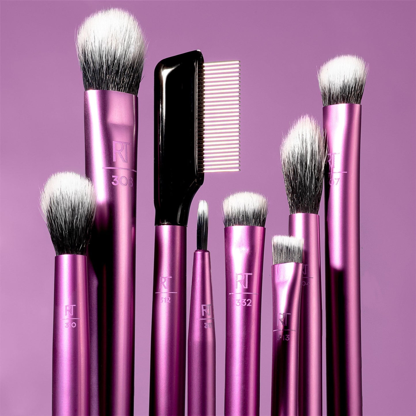 Real Techniques 8 Piece Everyday Eye Essentials Makeup Brush Set, Eye Brushes for Eye Liner, Eyeshadow, Brows, & Lashes, Travel Friendly, Gift Set, Synthetic Bristles, Cruelty-Free & Vegan